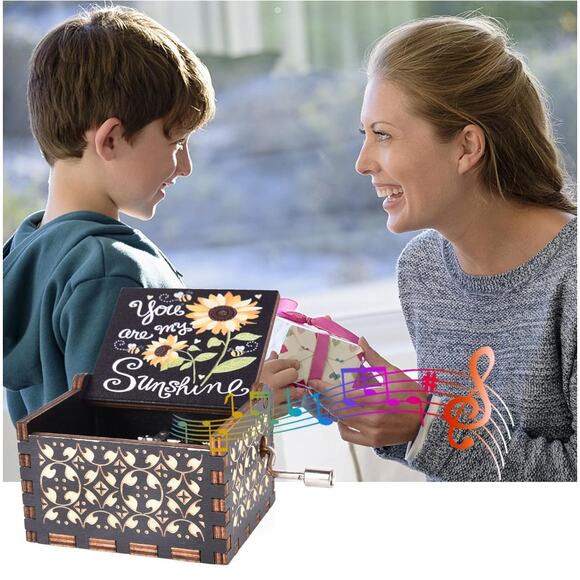 BOGO You are My Sunshine Wood Music Boxes,Laser Engraved BUY 1 GET 1 - Picture 6 of 8